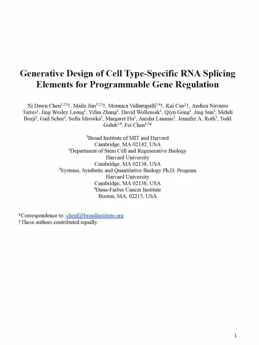 bioRxiv 2025 — Generative design of splicing elements